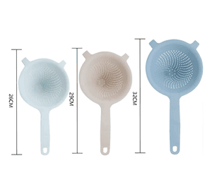 Set Coladores Plasticos Apilables Con Mango