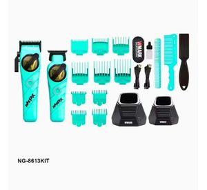 Kit Combo Cortadora Pelo y Trimmer Wmark NG 8613 Celeste Profesional