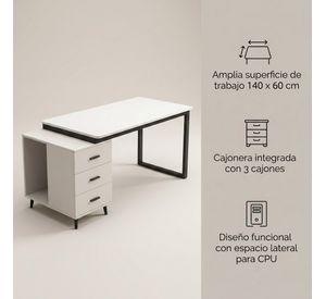 Escritorio Moderno Con Cajoneras 140x60x75cm Para Oficina