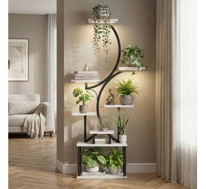 Organizador Repisa Decoración Estante Planta Librero Con Luz Blanco