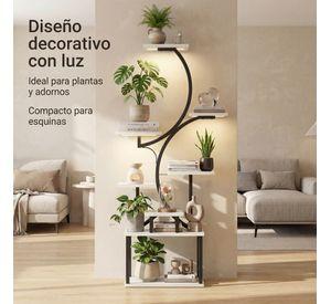 Organizador Repisa Decoración Estante Planta Librero Con Luz Blanco