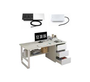 Escritorio Con Enchufe Tapa Deslizable Integrado Usb+usb-c Madera