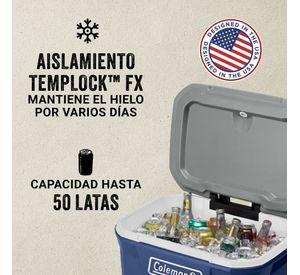 Cooler Coleman 316 con Ruedas Azul 61 Lt / 65 QT
