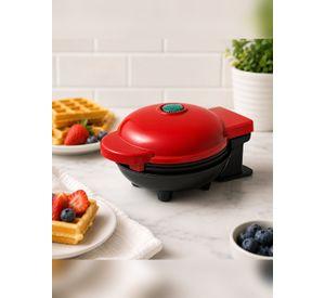 Mini Máquina Waflera Eléctrica 350w Antiadherente Color Rojo