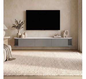 Rack Tv Flotante 160cm De Ancho 3 Puertas Hecho Por Melamina