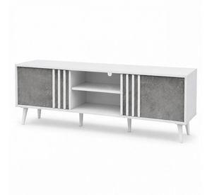 Rack para Televisor Lux 180 cm Blanco y Gris Estilo Moderno