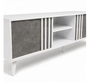 Rack para Televisor Lux 180 cm Blanco y Gris Estilo Moderno