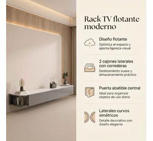 Rack Tv Flotante 160cm De Ancho 3 Puertas Hecho Por Melamina