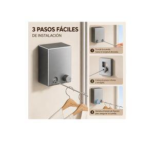 Tendedero Extensible Retráctil de Acero Anticaida 4.2m Ropa