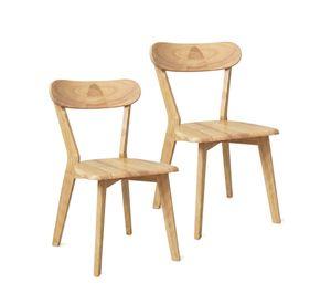 Pack 2 Sillas Para Comedor Cocina Madera Moderna Respaldo Curvo Fresno Naturales