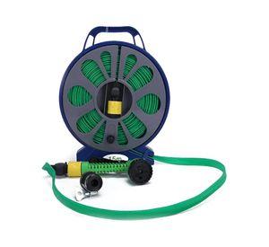 Manguera De Jardin Retractil 15mts Carrete Y Pulverizador 7 Modos