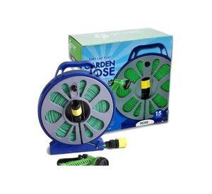 Manguera De Jardin Retractil 15mts Carrete Y Pulverizador 7 Modos