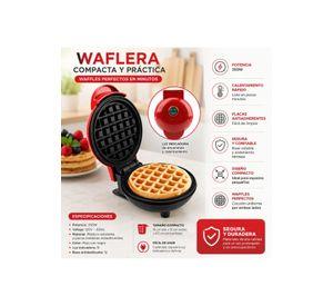 Waflera Eléctrica Compacta 350W Antiadherente con Luz Cocina