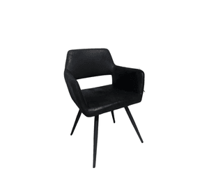Butaca de Comedor Burgos Ecocuero Vintage con Patas de Metal | Silla Moderna para Living