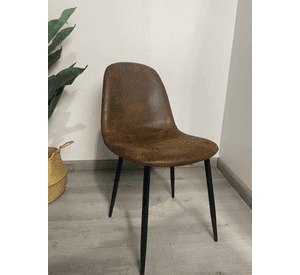 Pack 6 Sillas de Comedor París Ecocuero Vintage con Patas de Metal