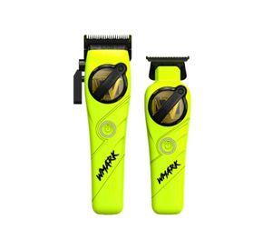 Kit Combo Cortadora Pelo y Trimmer Wmark NG 8613 Verde Profesional