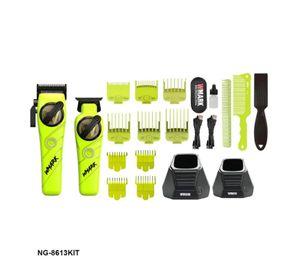 Kit Combo Cortadora Pelo y Trimmer Wmark NG 8613 Verde Profesional