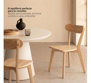 Pack 4 Sillas Para Comedor Cocina Madera Moderna Respaldo Curvo Fresno Naturales