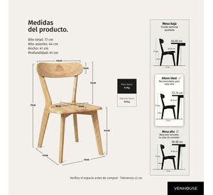 Pack 4 Sillas Para Comedor Cocina Madera Moderna Respaldo Curvo Fresno Naturales