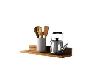 Set 4 Repisas Flotantes Rectas Soporte Café Claro 15x60x20 cm - 15x40x20 cm