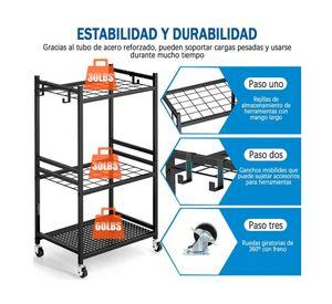 Organizador Carro De Herramientas Jardin Con Ruedas Estante