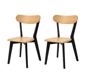 Pack 2 Sillas Fresno para Comedor o Terraza de Madera Negro Natural
