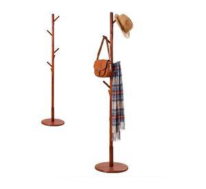 Perchero Colgador De Pie Madera 8 Ganchos Armable 172x38cm