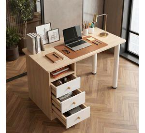 Homer Design Escritorio Oficina Madera Con Cajones Reforzado Pie Redondo