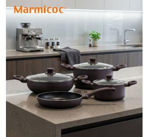 Batería de Cocina Marmicoc Spring Negra 7 Piezas