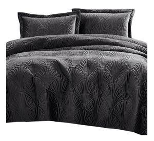 Quilt Liso Velvet Paris Grafito 2 Plazas