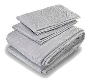 Quilt Liso Velvet Paris Gris Perla 1,5 Plaza
