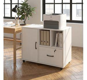 Mueble De Oficina Archivador Con Llave Con Rueda Con Enchufe Blanco