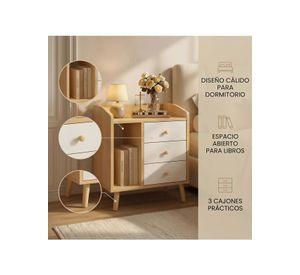 Velador 2 Niveles Con 3 Cajones Homer Design 62*30*43 Marrón Mate