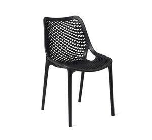 Silla Comedor Terraza Exterior Apilable Moderna Café Restaurante Berlin Negra
