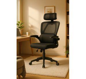 Silla Ergonómica Oficina Soporte Lumbar Ajustable Giratorio Negro