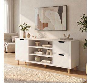 Rack Tv 120x30x55cm 2 Tiras 1 Puerta Melamina Homer Design