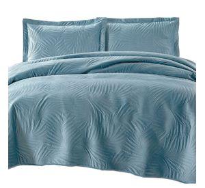 Quilt Liso Velvet Ibiza Celeste Light King