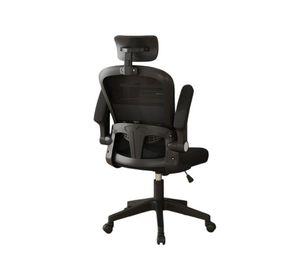 Silla Escritorio Ergonómica con Reposacabezas Apoyabrazos Ajustables y Malla Transpirable Negra