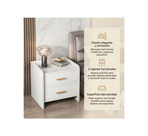 Velador Vanguardia Con 2 Cajones Homer Design 47*40*40