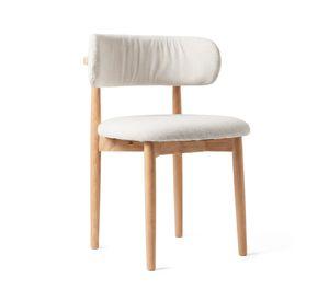 Silla Para Comedor Madera Tapizada Moderna Respaldo Siena Beige