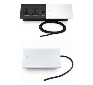 Escritorio Con Enchufe Con Tapa Integrado Forma L Usb+usb-c Marrón