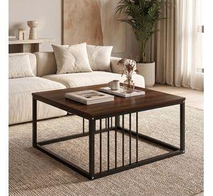 Mesa De Centro Minimalista Con Cubierta De Melamina 15 Mm Marrón Oscuro