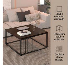 Mesa De Centro Minimalista Con Cubierta De Melamina 15 Mm Marrón Oscuro
