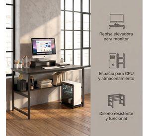 Escritorio Con Elevador De Monitor Y Organizadores 100x50x72 Negro