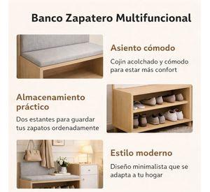 Zapatero Organizador Probador Con Cajonera 67altox90x32cm Marrón Claro