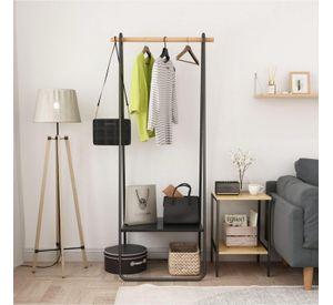 Perchero Organizador De Ropa Metal 158x40x53 Cm Con Repisa