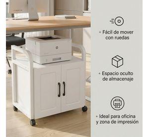 Mueble De Oficina Cajonera Archivador Porta Impresora 50cm Blanco