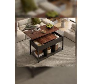 Mesa De Centro Covertible Expandible 3 En 1 Multiuso Negro/marrón