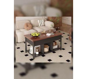 Mesa De Centro Covertible Expandible 3 En 1 Multiuso Negro/marrón