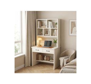 Escritorio Moderno Con Organizador 80x50x170cm Para Oficina Blanco